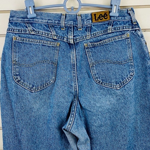 Vintage Womens 16 Lee Jeans High Waist Tapered Mom Medium Wash 29" Inseam USA - Picture 5 of 9